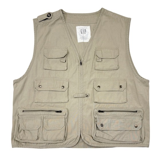 GAP Other - Gap Utility Vest Mens Size Large Tan Fishing Safari Hunting Travel Gorpcore